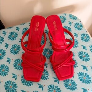 Michael Kors Bold Red Strappy Heels